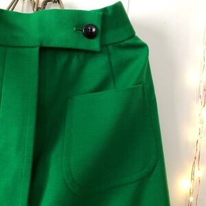 Vintage Green Wool Cutest Skirt Ever XS